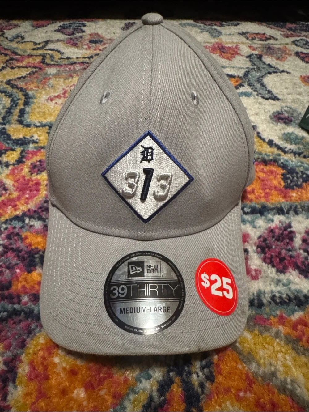 New Era Gray Diamond 313 Baseball Cap with Navy Accent